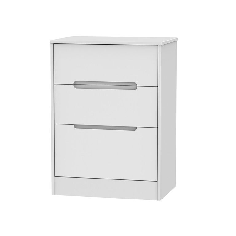 Monaco Chest - Deep Midi - 3 Drawer - White