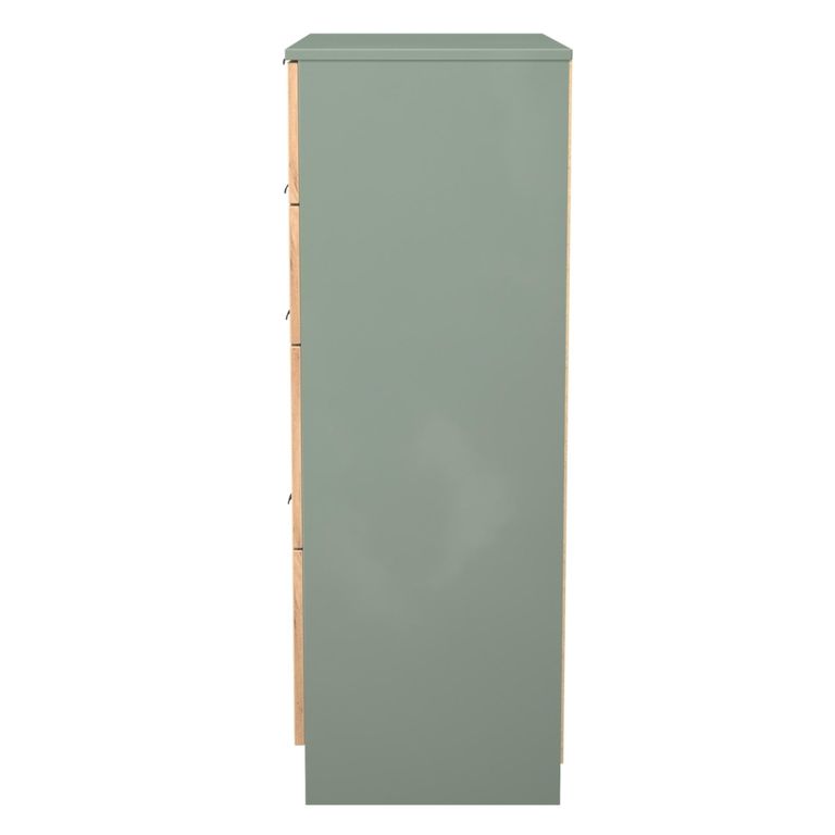 Bora Chest - 4 Drawer - Deep - Gold Craft Oak and Reed Green
