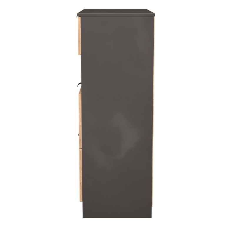 Bora Chest - 3 Drawer - Open Shelf - Deep - Gold Craft Oak and Graphite