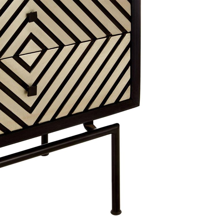 Boho Chest - 5 Drawer - Narrow - Black Mango Wood