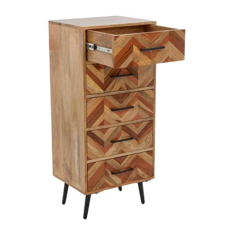 Boho Chest - 5 Drawer - Narrow - Mango Wood