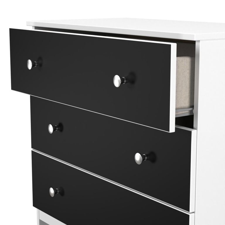 Yarmouth Chest - 3 Drawer - Black Matt and White Matt