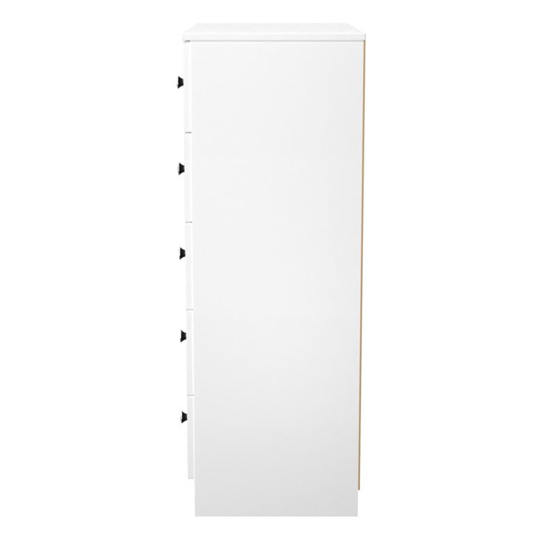Yarmouth Chest - 5 Drawer - Wide - Black Matt and White Matt