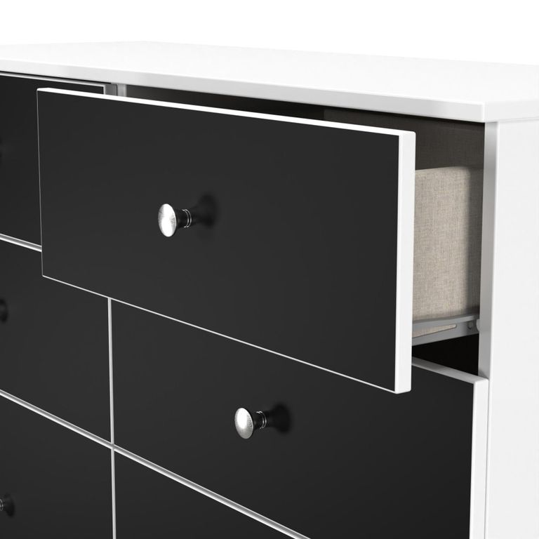 Yarmouth Chest - 6 Drawer - Midi - Black Matt and White Matt