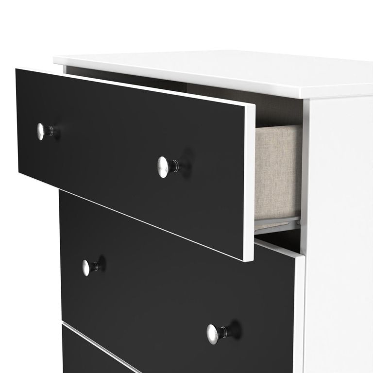 Yarmouth Chest - Deep - 3 Drawer - Black Matt and White Matt
