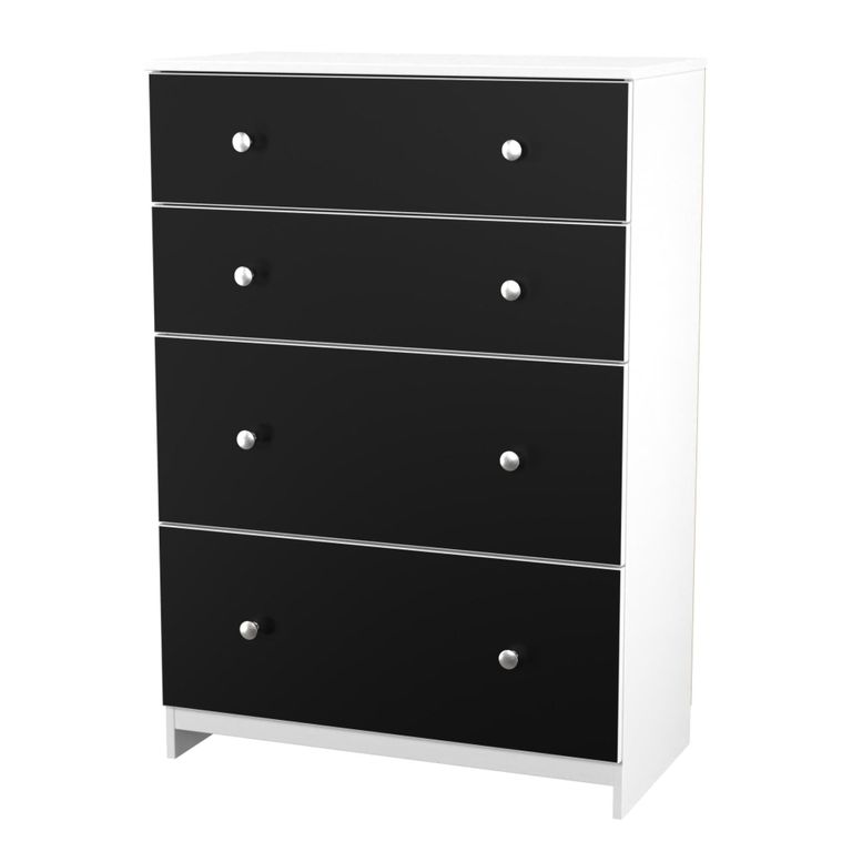 Yarmouth Chest - Deep - 4 Drawer - Black Matt and White Matt