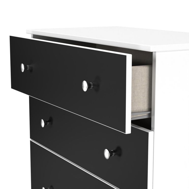 Yarmouth Chest - Deep - 4 Drawer - Black Matt and White Matt