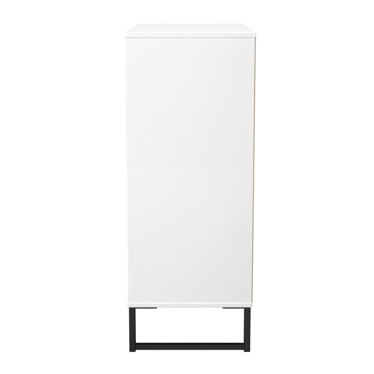 Fluted Chest - 5 Drawer - Wide - White Matt