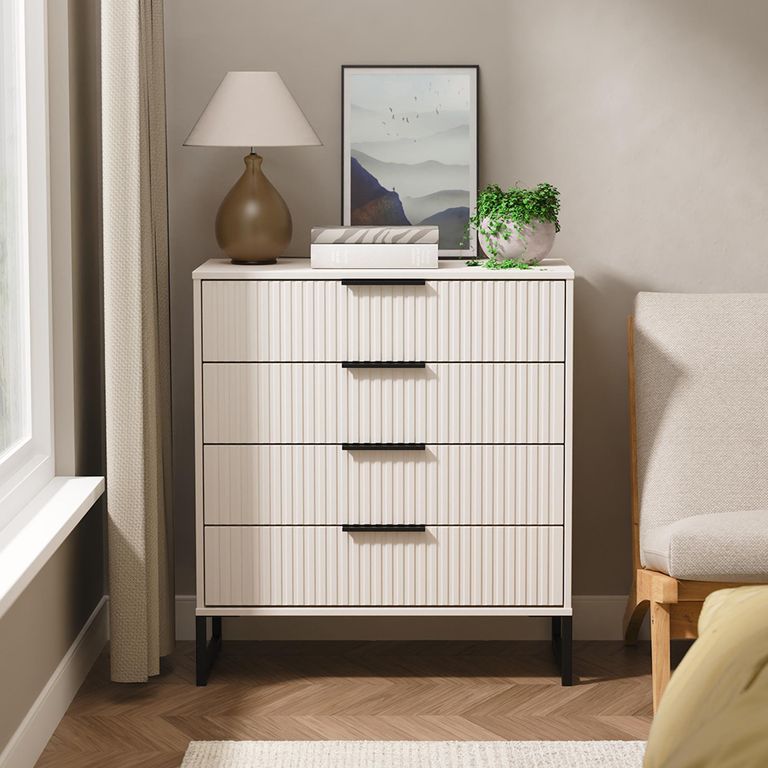 Fluted Chest - 4 Drawer - Kashmir Matt