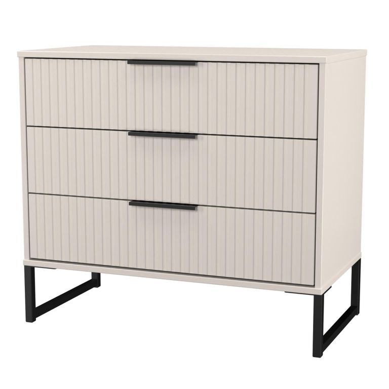 Fluted Chest - 3 Drawer - Kashmir Matt