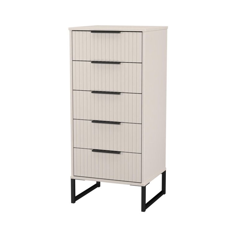 Fluted Chest - 5 Drawer - Narrow - Kashmir Matt