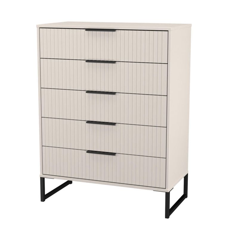 Fluted Chest - 5 Drawer - Wide - Kashmir Matt