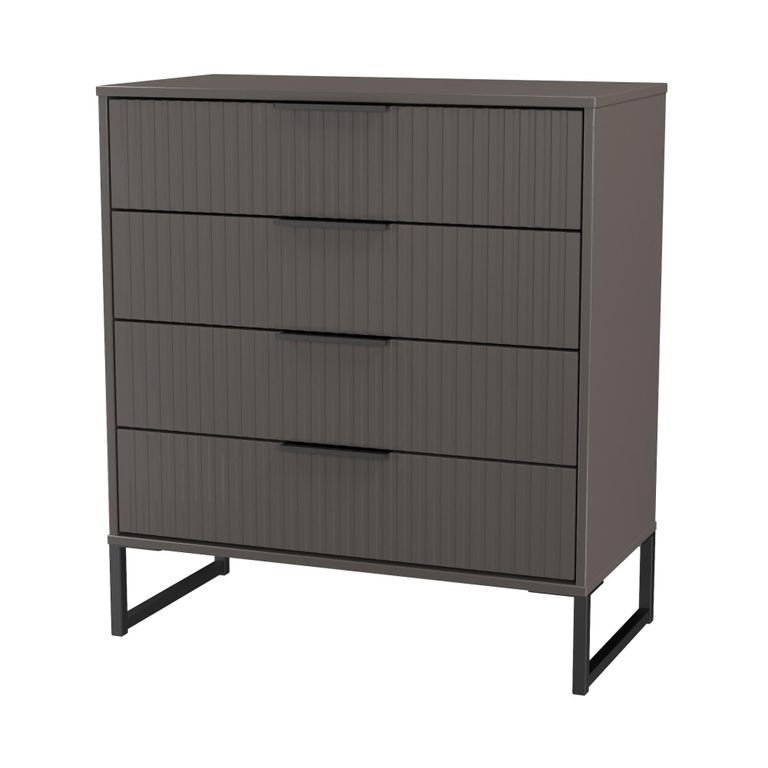 Fluted Chest - 4 Drawer - Graphite