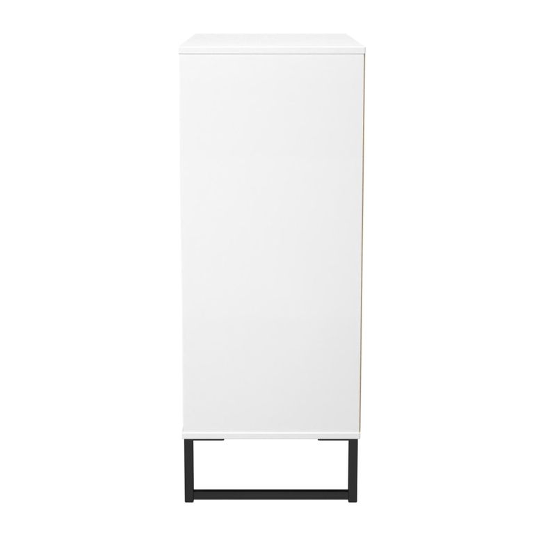 Fluted Chest - 5 Drawer - Wide - Reed Green and White Matt