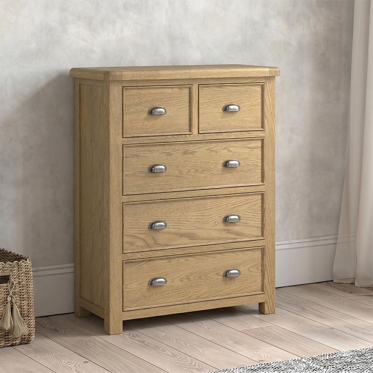 Dorchester Chest - 2+3 Drawer - Rustic Oak