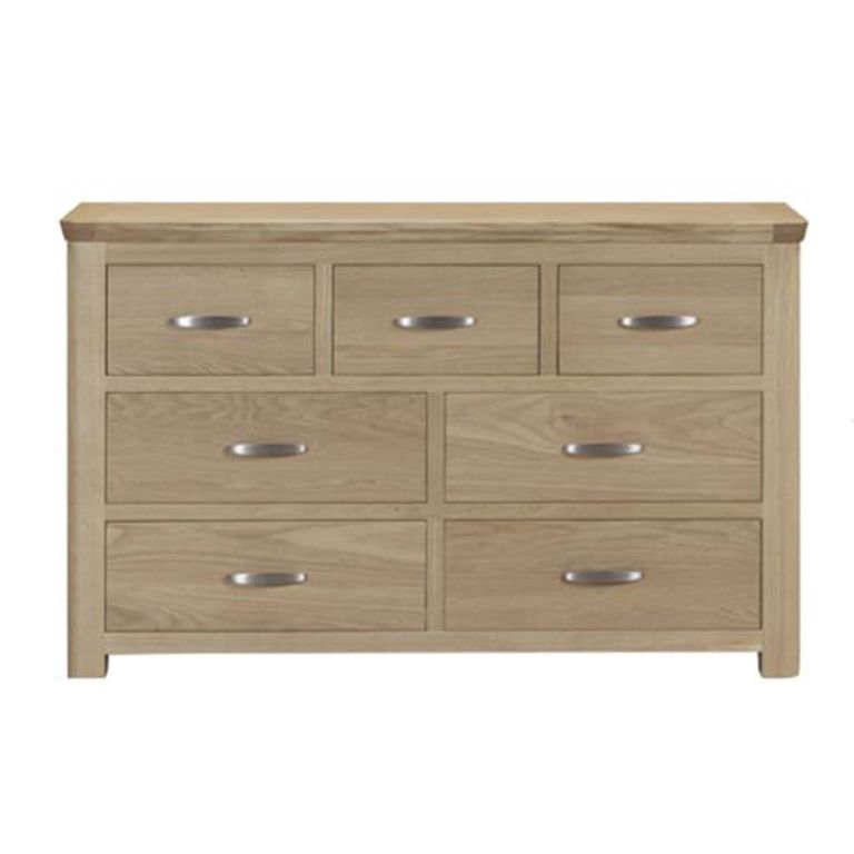 Treviso Curved Oak Chest - 3+4 Drawer - Wide