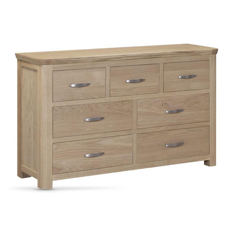 Treviso Curved Oak Chest - 3+4 Drawer - Wide