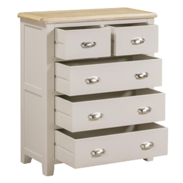 Windermere Painted Chest - 2+3 Drawer - Narrow - Oyster Grey