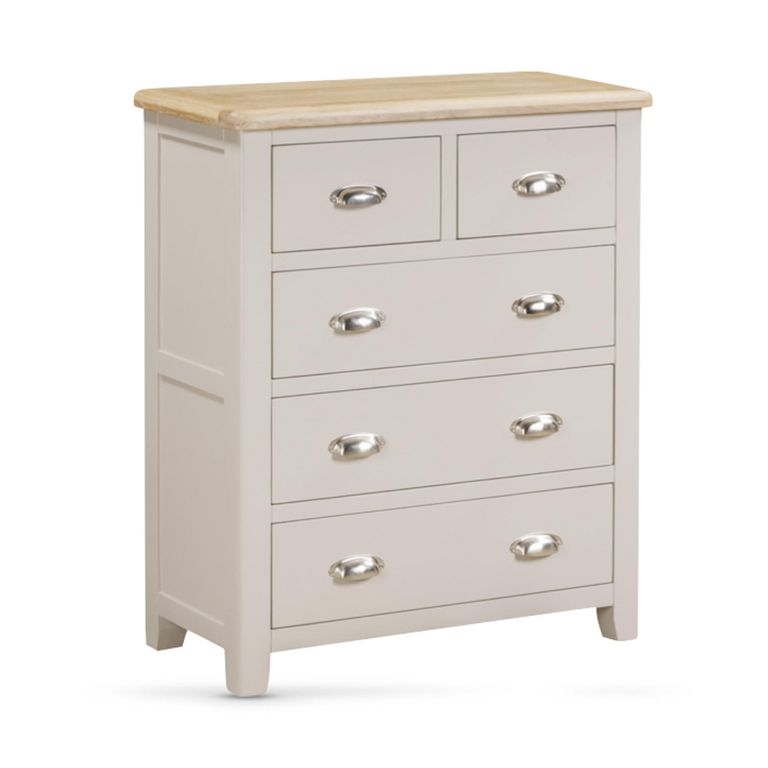Windermere Painted Chest - 2+3 Drawer - Narrow - Oyster Grey