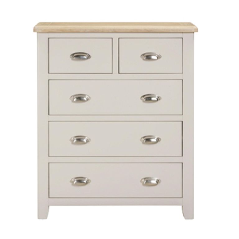 Windermere Painted Chest - 2+3 Drawer - Narrow - Oyster Grey