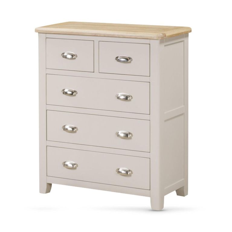 Windermere Painted Chest - 2+3 Drawer - Narrow - Oyster Grey