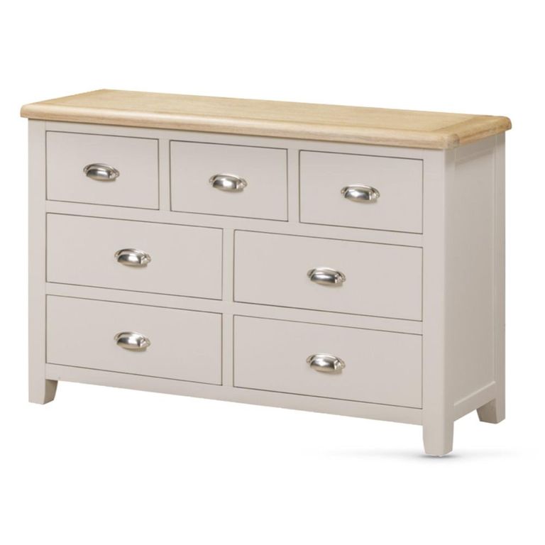 Windermere Painted Chest - 3+4 Drawer - Wide - Oyster Grey