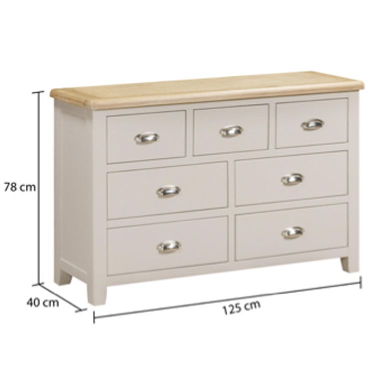 Windermere Painted Chest - 3+4 Drawer - Wide - Oyster Grey