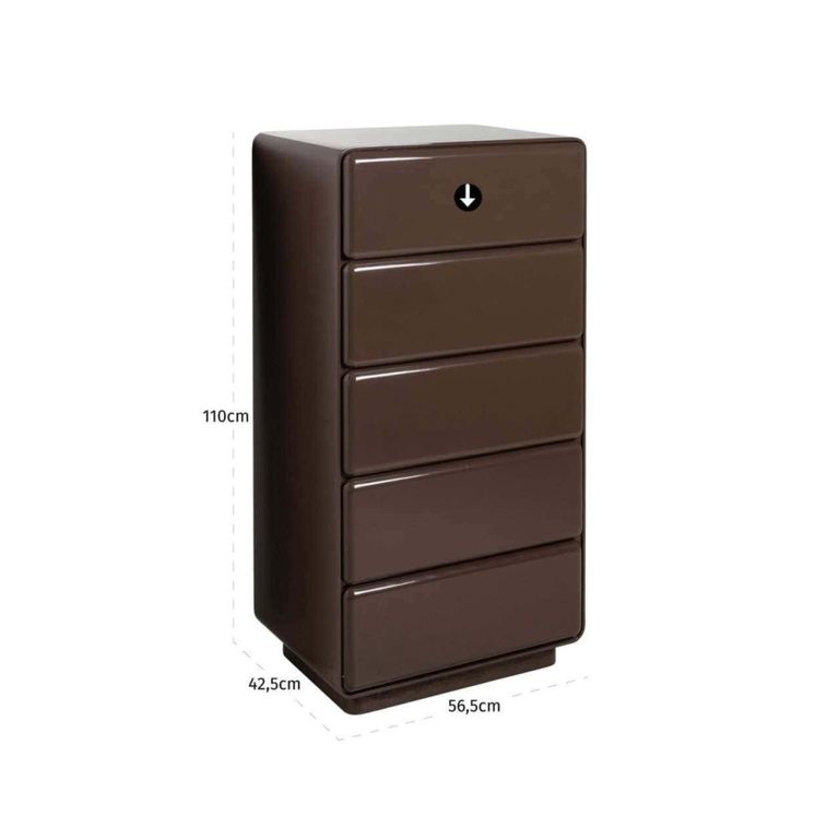 Lizzie Chest - 5 Drawer - Chestnut - Wood