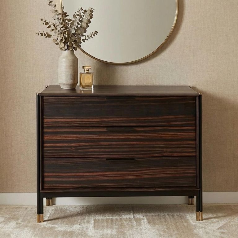 Bali Chest - 3 Drawer - Dark Ebony Veneer