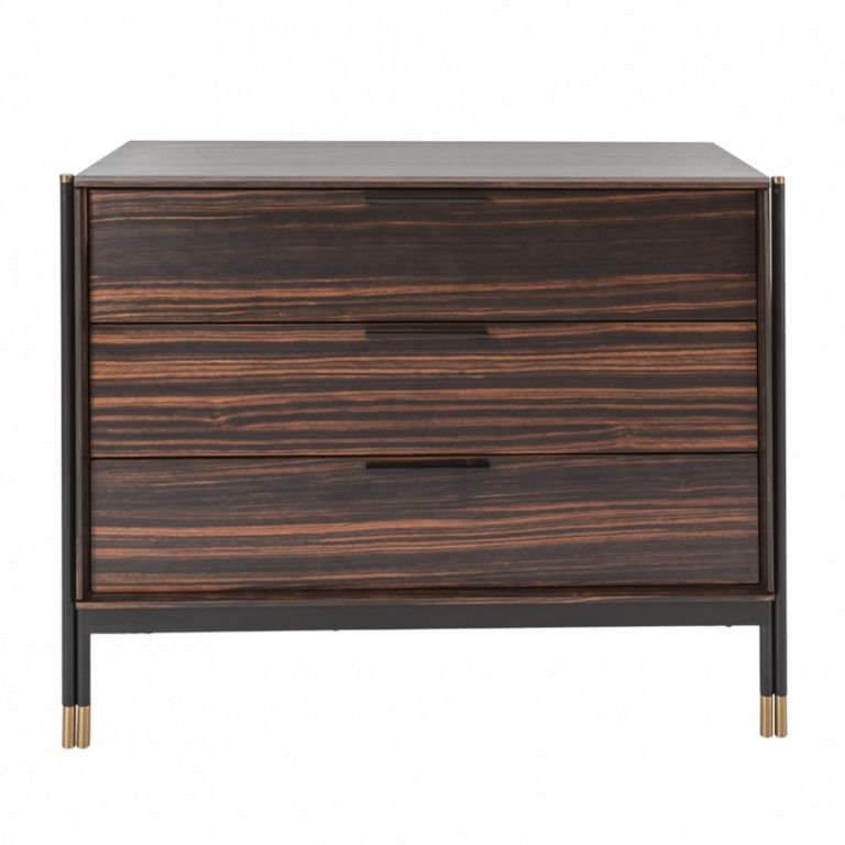 Bali Chest - 3 Drawer - Dark Ebony Veneer