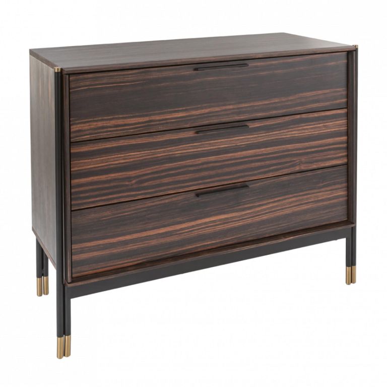 Bali Chest - 3 Drawer - Dark Ebony Veneer