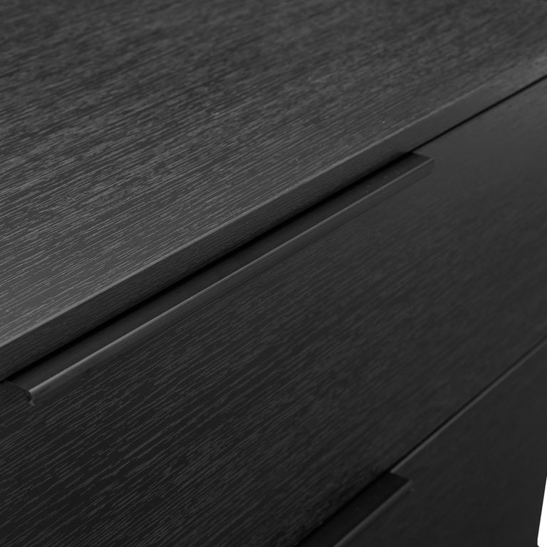 Luna Wide Chest - 3 Drawer - Black - Wood and Metal