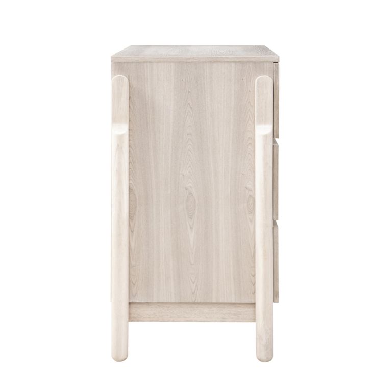 Whisper Wide Chest - 3 Drawer - White Washed Oak - Wood