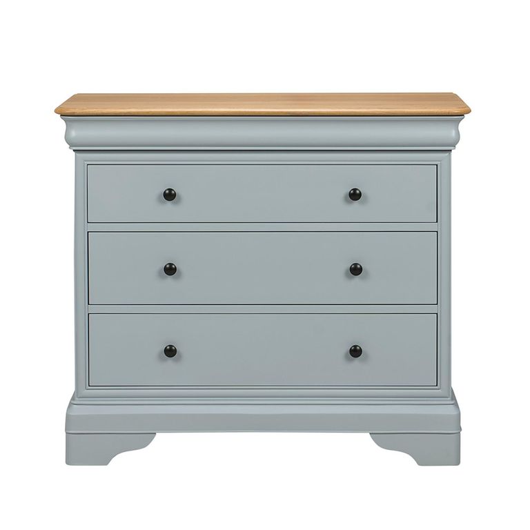Chantilly Chest - 3 Drawer - Grey Painted - Wood