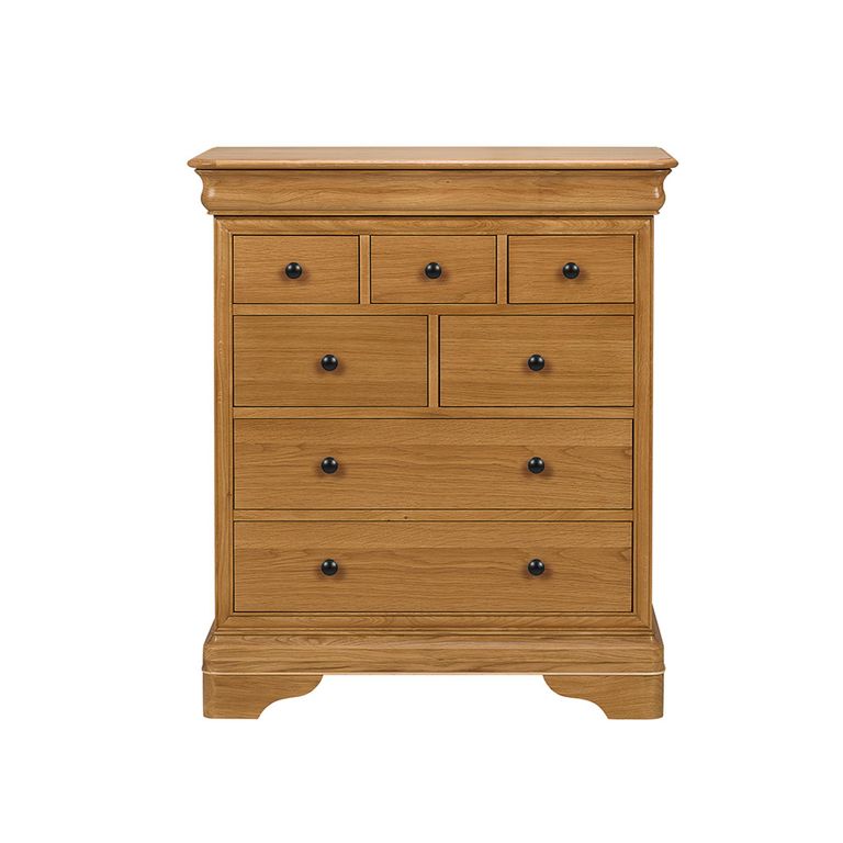 Bordeaux Wide Chest - 4 + 3 Drawer - Natural - Oak