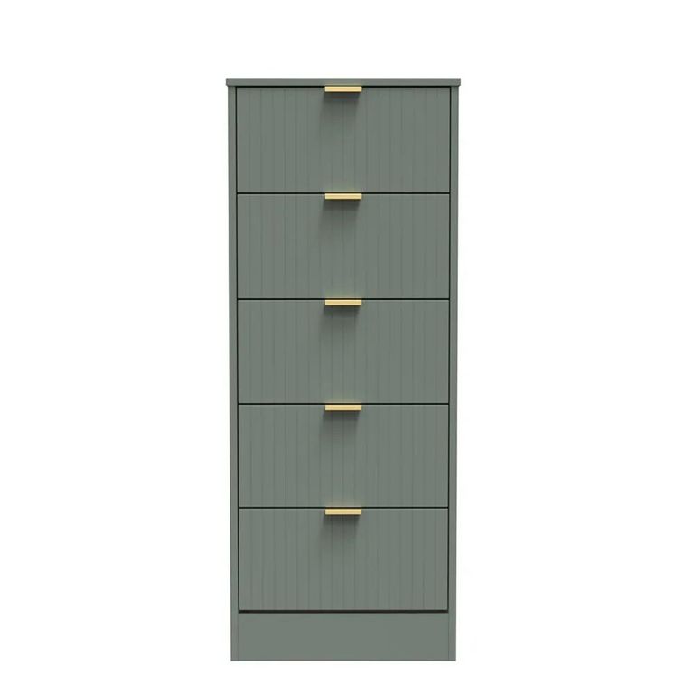 Clearance - Nashville Chest - Narrow - 5 Drawer - Green - FSS17390
