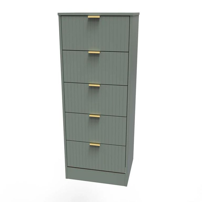 Clearance - Nashville Chest - Narrow - 5 Drawer - Green - FSS17390