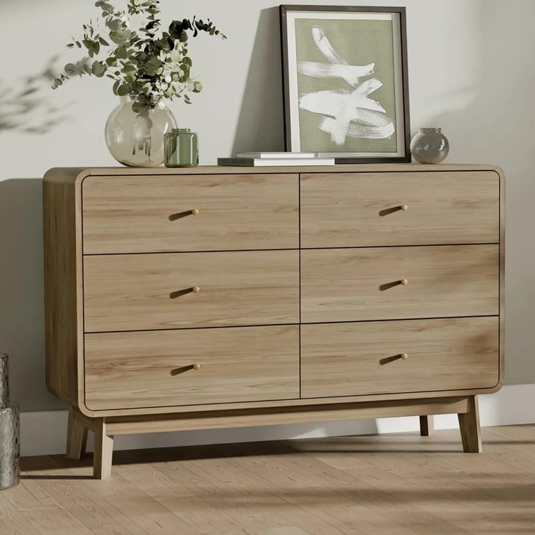 Ingrid Chest - 6 Drawer - Wide - Natural - Oak