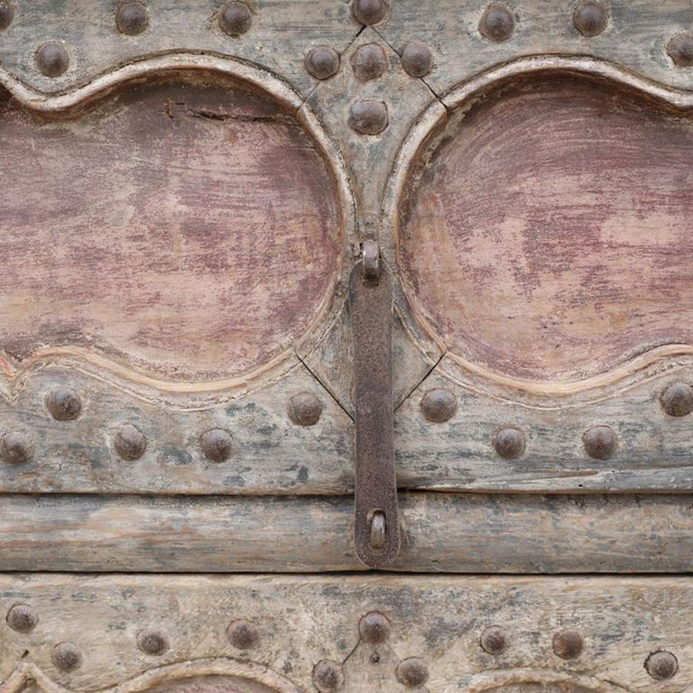 Distressed Chest - Carved - 2 Drawer - Rustic Brown - Wooden