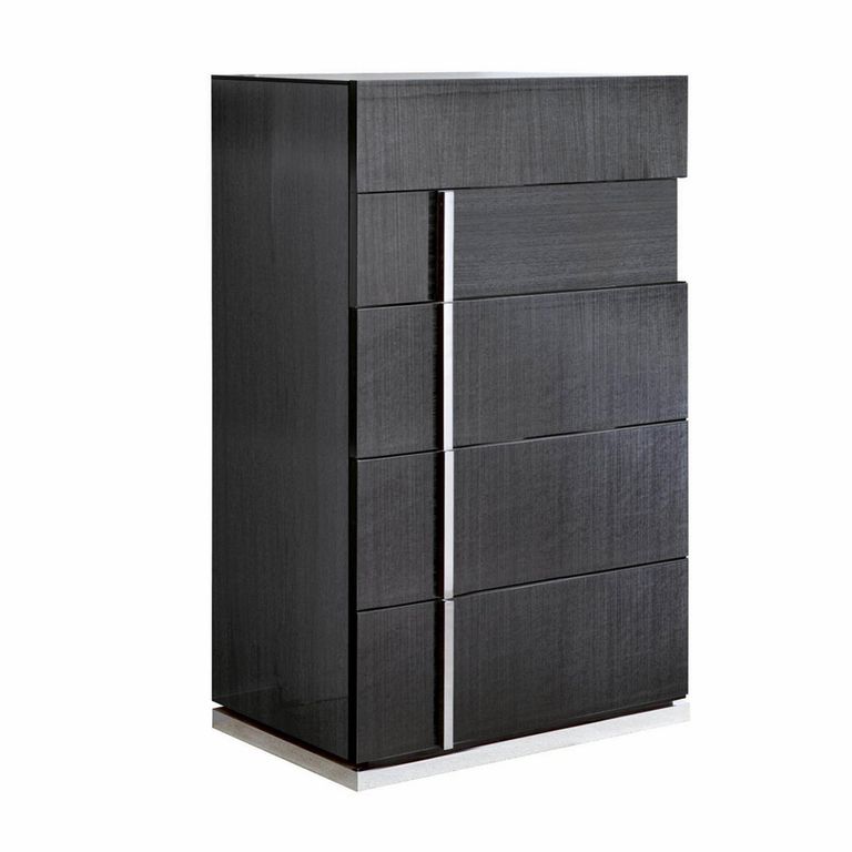 Montecarlo Narrow Chest - 5 Drawer - Grey Koto High Gloss