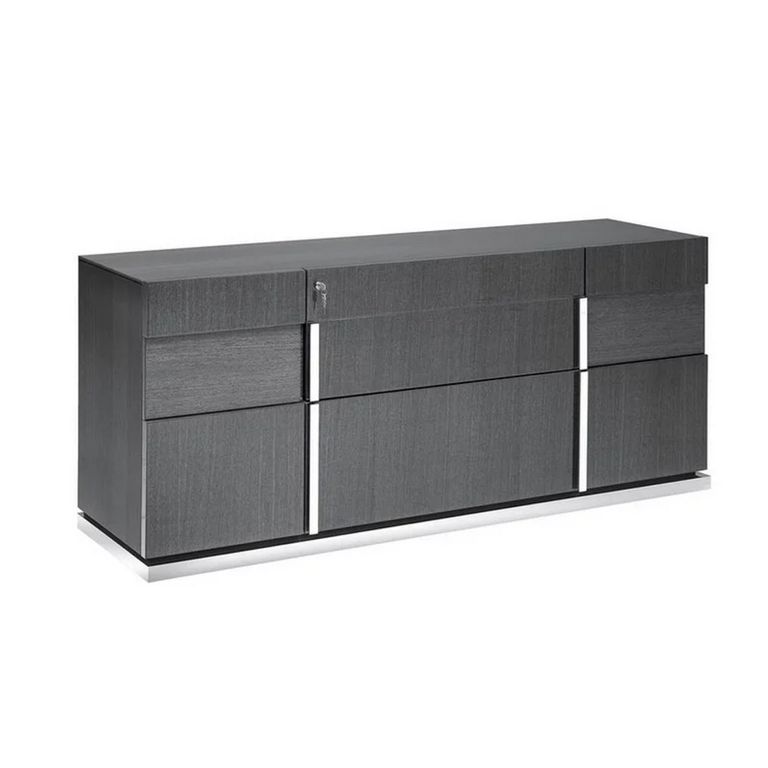 Montecarlo Wide Chest - 3 Drawer - Grey Koto High Gloss