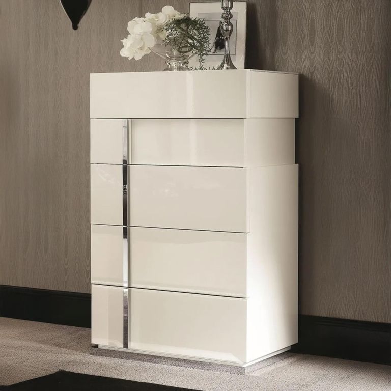 Canova Chest - 5 Drawer - White Gloss