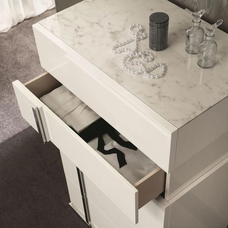 Canova Chest - 5 Drawer - White Gloss