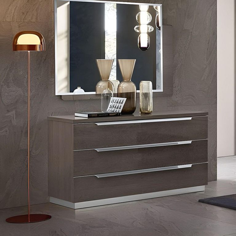 Kroma Italian Chest - 3 Drawer - Silver Birch