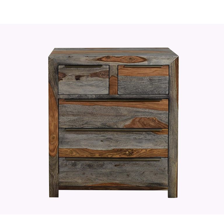 Goa Chest - 2+3 Drawer - Dark Sheesham Wood