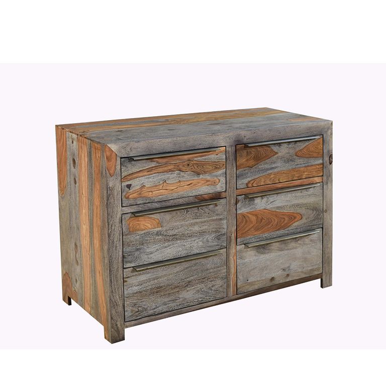 Goa Chest - 6 Drawer - Wide - Rustic Sheesham