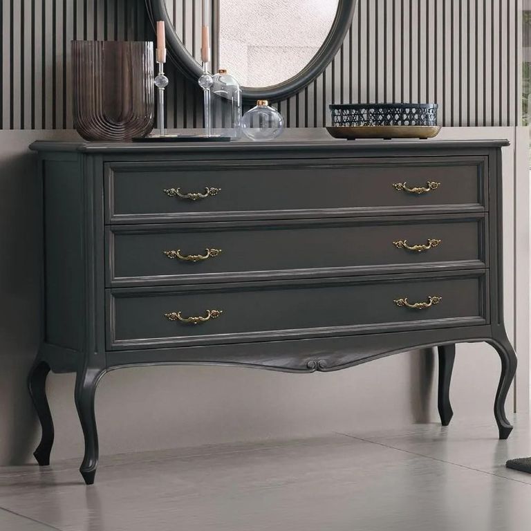 Verdi Italian Grey 3 Drawer French Style Chest