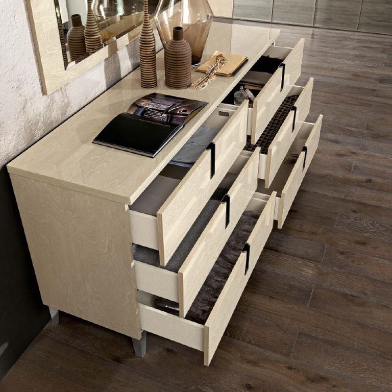 Ambra Italian Chest - 6 Drawer - Large - Sand Birch