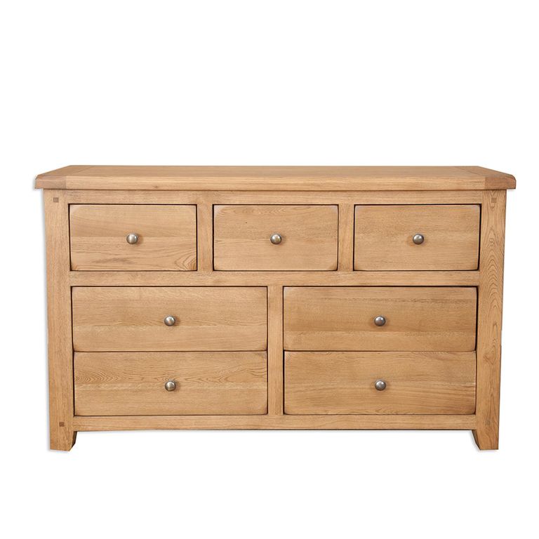 Melbourne Country Oak Chest - 7 Drawer - Wide - Rustic
