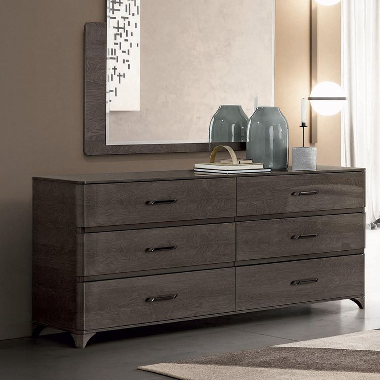 Maia Italian Chest - 6 Drawer - Wide - Silver Birch